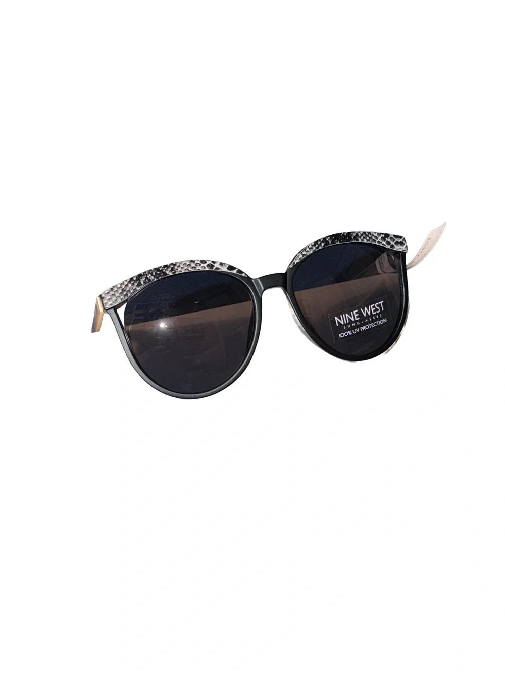 NWT Nine West Women's Snakeskin Sunglasses, Black, Item # 10259534